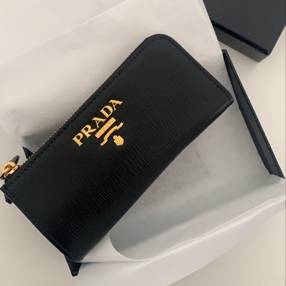 Authentic Prada Card Case Keychain